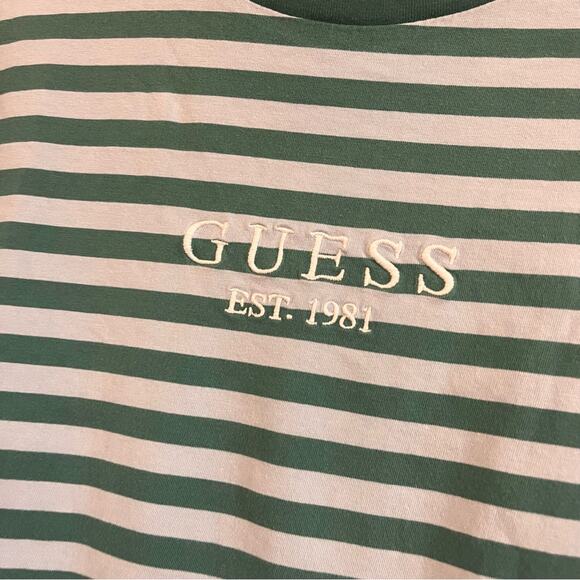 Guess Blue And Green Striped Tee Size Medium‎ - Picture 3 of 4